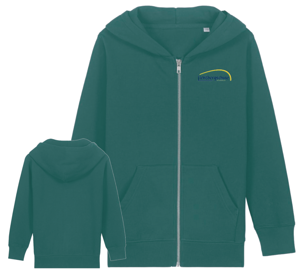Kinder-Kapuzensweatjacke mit kleinem Brustlogo